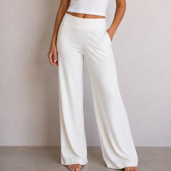 Boston Proper Pants - Boston Proper Wide Leg Pull On Pants Preppy Quiet Luxury Old Money Hamptons Chic